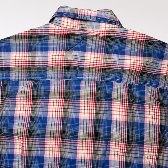 Heritage1981 Western Pearl Snap Shirt Plaid Pink Blue Small - Picture 7 of 7